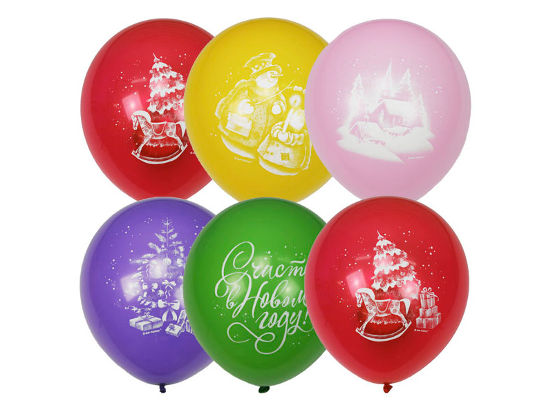 Набор воздушных шаров Пати Бум С Новым Годом 30cm 50шт 6058449