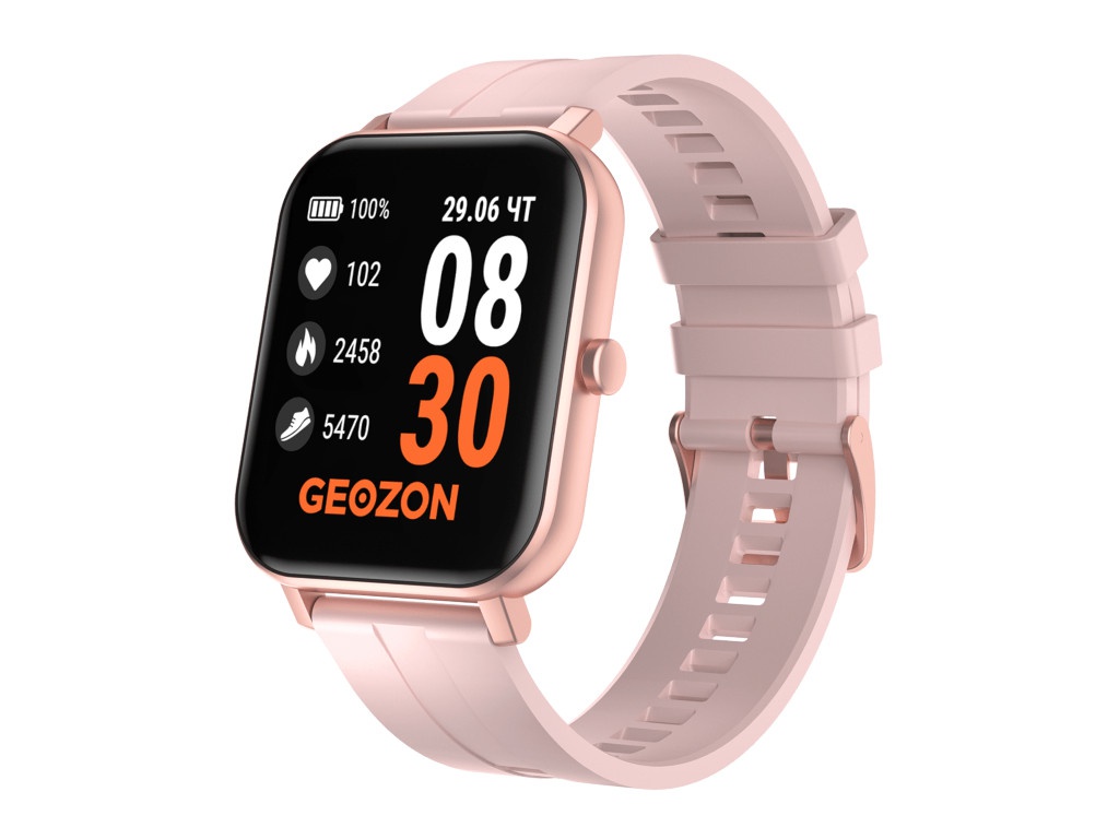 фото Умные часы geozon runner pink strap + доп ремешок grey g-sm12pnk