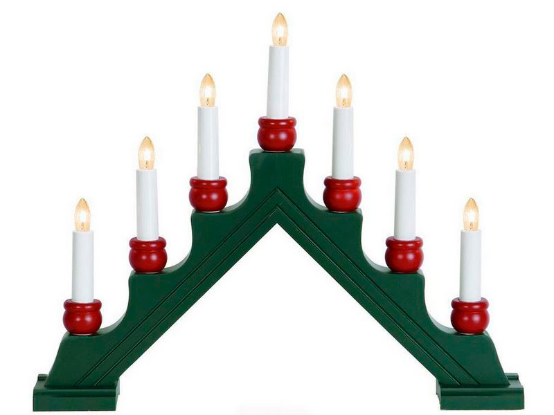 фото Светящееся украшение star trading рождественская горка karin 7 свечек green 276-71