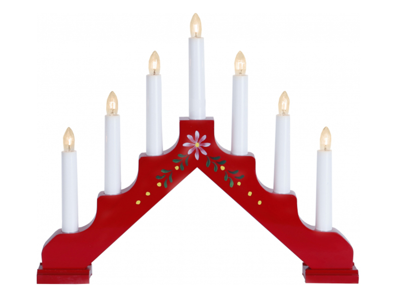 фото Светящееся украшение star trading рождественская горка adam 7 свечек red 280-85
