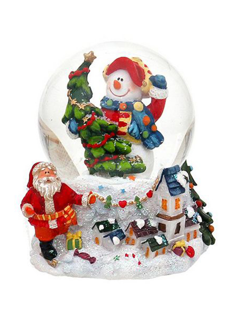 фото Снежный шар sigro вдохновенный снеговик в кепке 50-1611-кепка