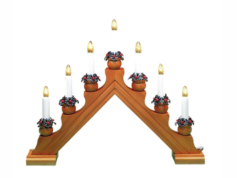 фото Светящееся украшение star trading рождественская горка karin 7 свечей dark wood 16-276-06