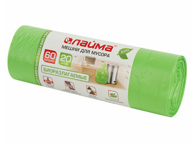 

Пакет Лайма 60L 20шт Green 601401, 601401