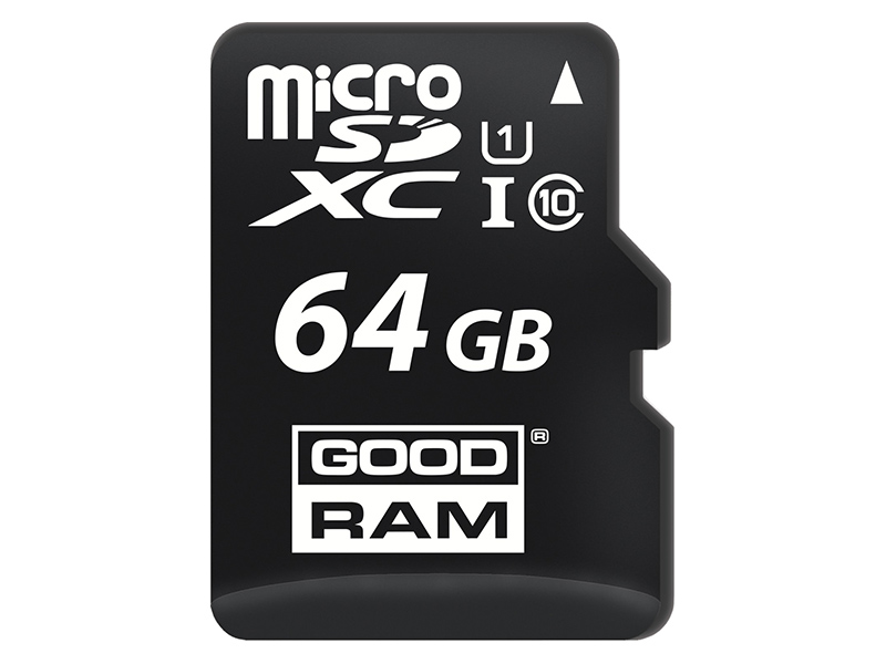 фото Карта памяти 64gb - goodram micro secure digital xc class 10 uhs-i m1aa-0640r12 с переходником под sd