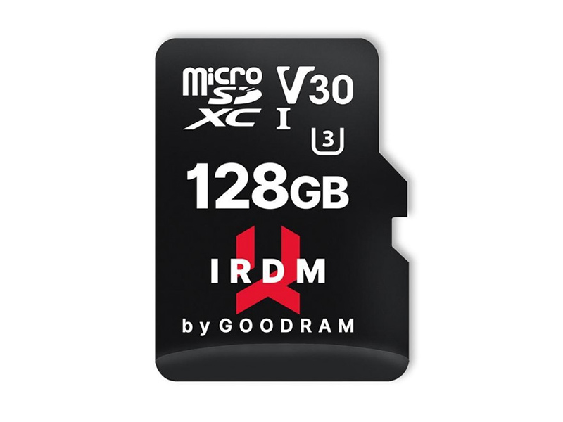 фото Карта памяти 128gb - goodram irdm micro secure digital xc v30 uhs-i u3 ir-m3aa-1280r12 с переходником под sd