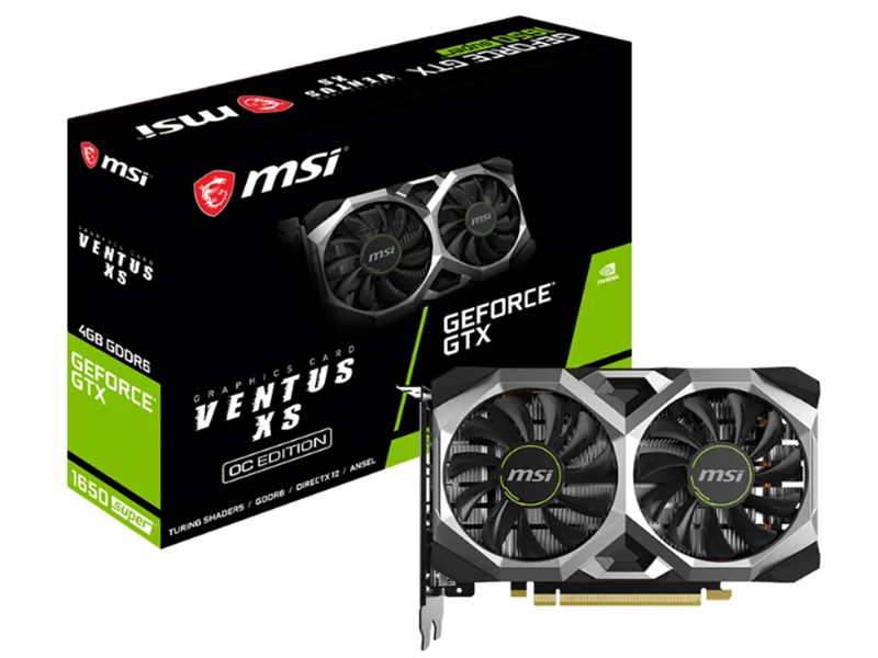 

Видеокарта MSI GeForce GTX 1650 Super Ventus XS 1740Mhz PCI-E 3.0 4096Mb 12000Mhz 128 bit HDMI DL-DVI-D DP GTX 1650 SUPER VENTUS XS, GeForce GTX 1650 Super Ventus XS