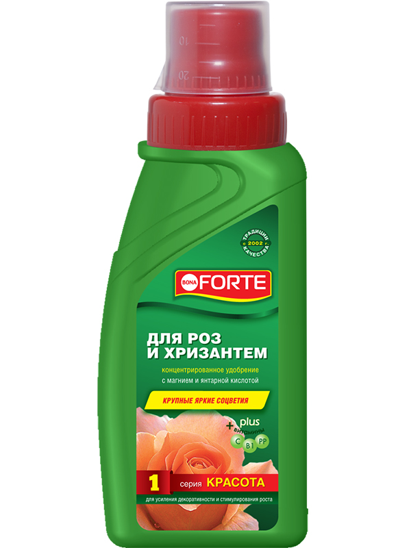 фото Жидкое удобрение bona forte красота для роз и хризантем 285ml bf21010251