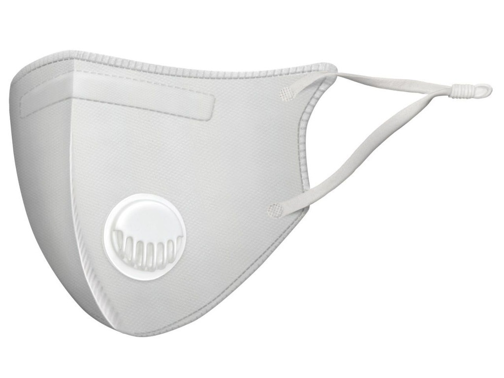 Защитная маска Барьерный Риф Japan SB более 99,9% защиты, анатомическая, трехслойная с клапаном White