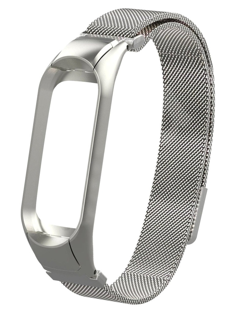 фото Aксессуар ремешок activ для xiaomi mi band 5 metal mesh strap silver 117560