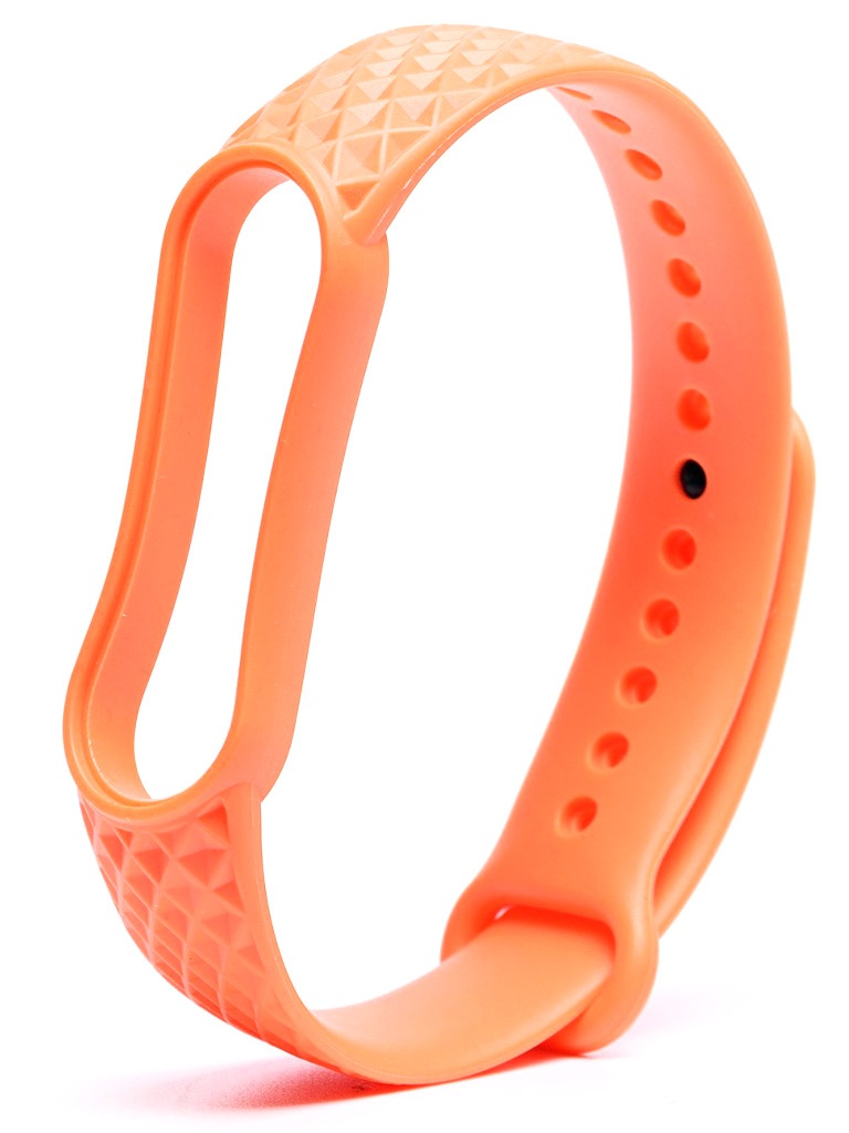 фото Aксессуар ремешок activ для xiaomi mi band 5 silicone рельеф orange 121966