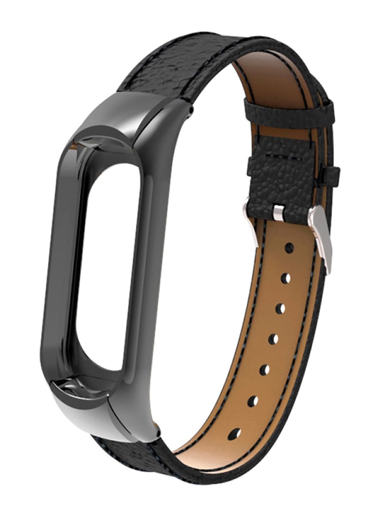 фото Aксессуар ремешок activ для xiaomi mi band 5 leather black 117550