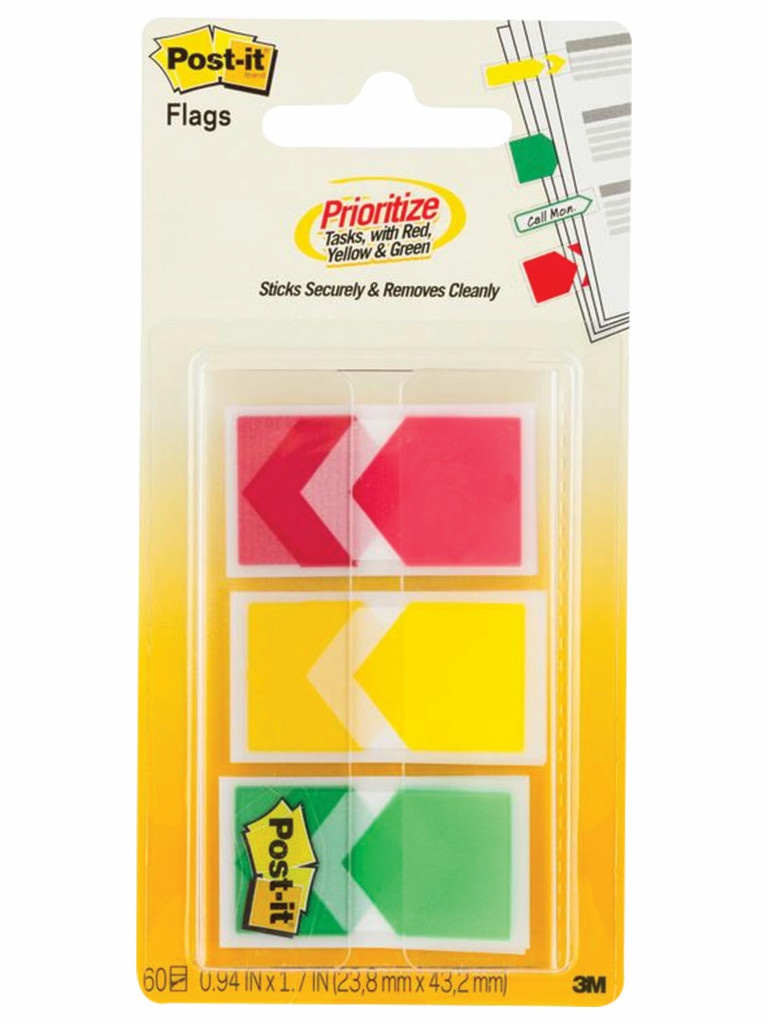 

Закладки клейкие 3M Post-IT Стрелки 60шт 3 цвета 682-ARR-RYG, 682-ARR-RYG
