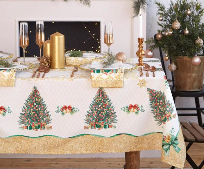 

Скатерть Этель Golden Christmas 150x110cm с ГМВО 5072924, Golden Christmas