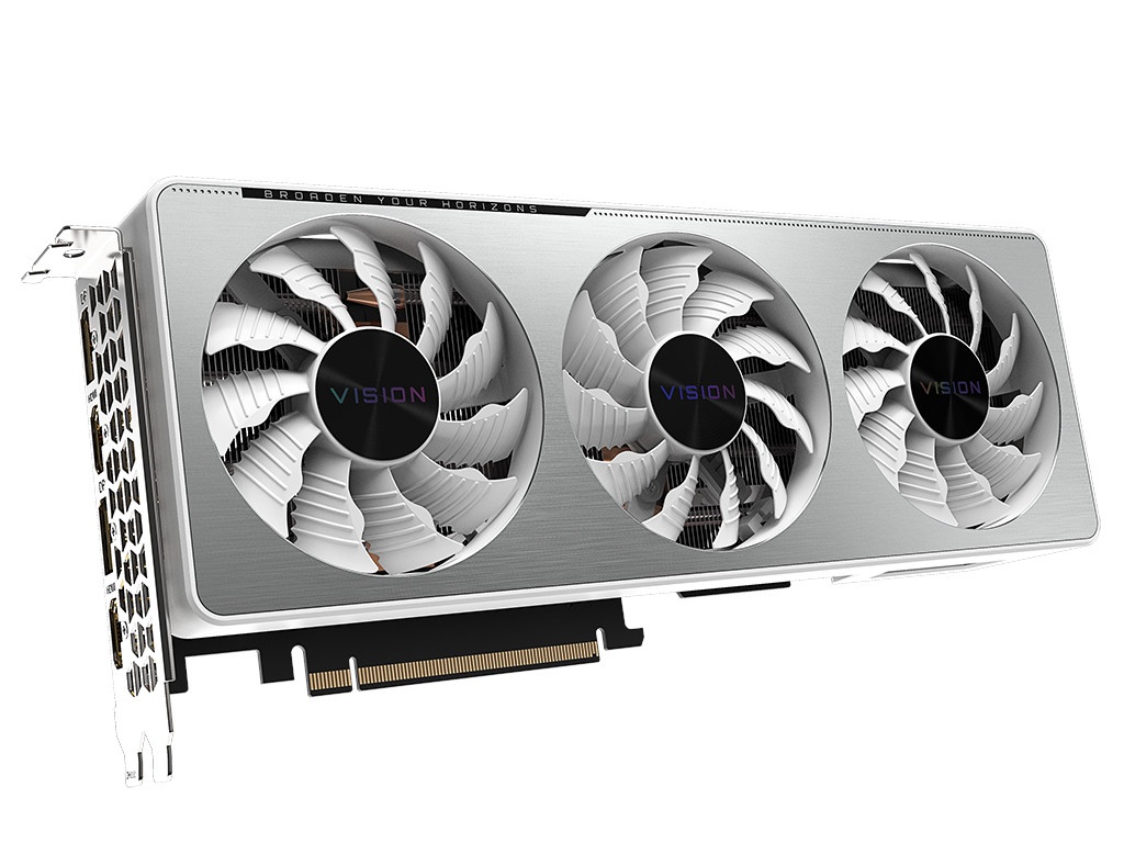 

Видеокарта GigaByte GeForce RTX 3070 Vision OC 8G 1815Mhz PCI-E 4.0 8192Mb 14000Mhz 256-bit 2xHDMI 2xDP GV-N3070VISION OC-8GD, GeForce RTX 3070 VISION OC 8G