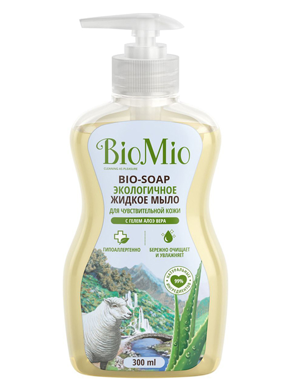 Жидкое мыло BioMio Bio-Soap Sensitive с гелем алоэ вера 300ml 4011183
