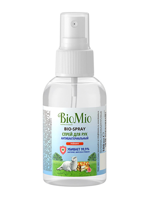 фото Антибактериальный спрей для рук biomio bio-spray грейпфрут 100ml 12012