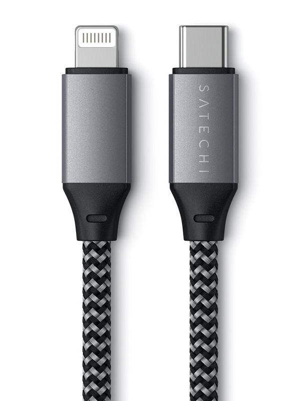 фото Аксессуар satechi type-c to lightning mfi cable 25cm grey space st-tcl10m