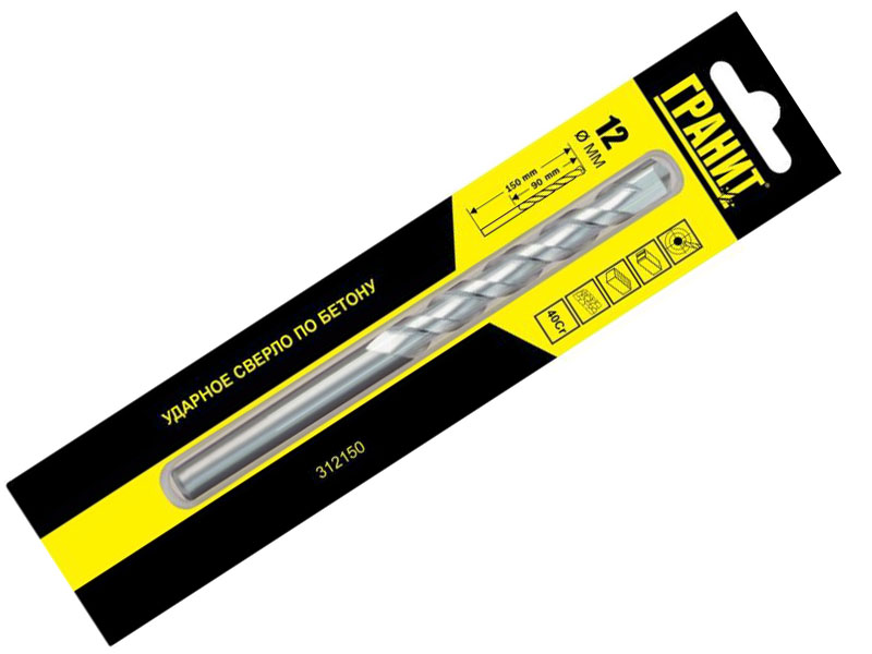 

Сверло Гранит по бетону ударное 12x150/90mm 312150, 312150