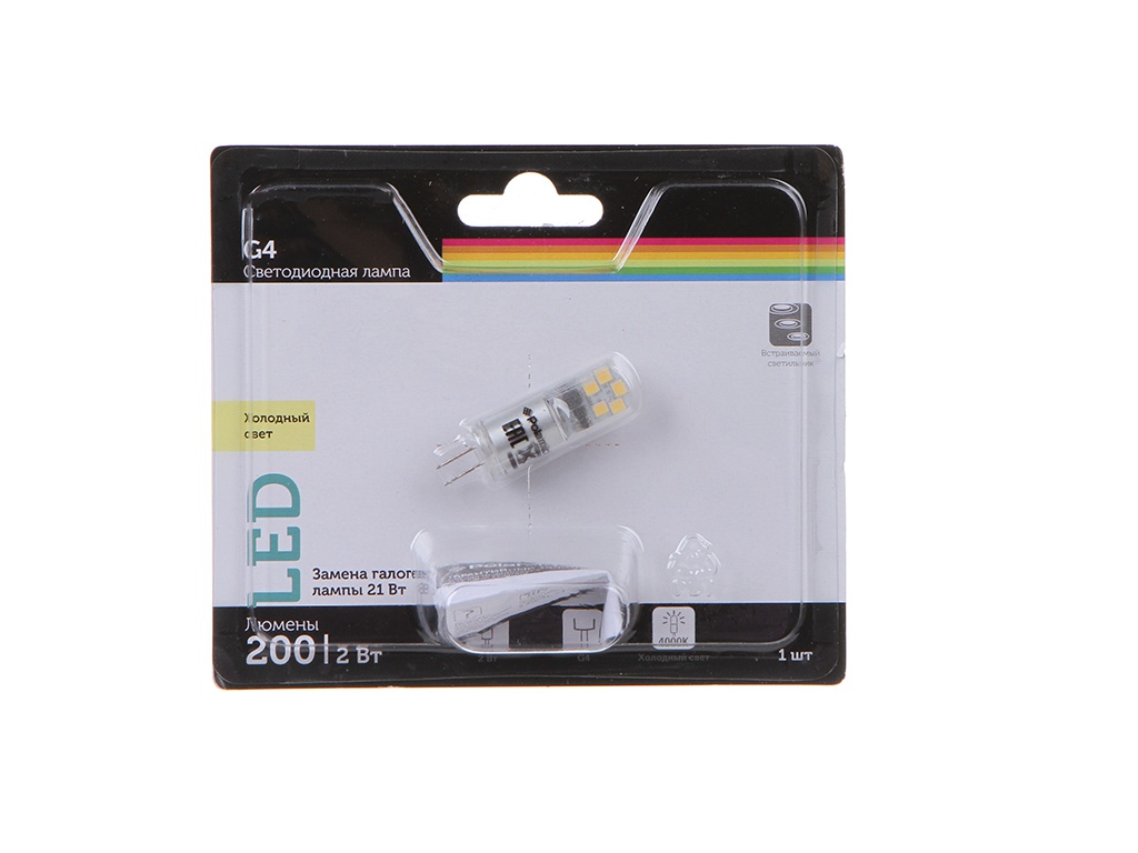 

Лампочка Polaroid G 2W 12V 4000K G4 200Lm PL-G412V24, G