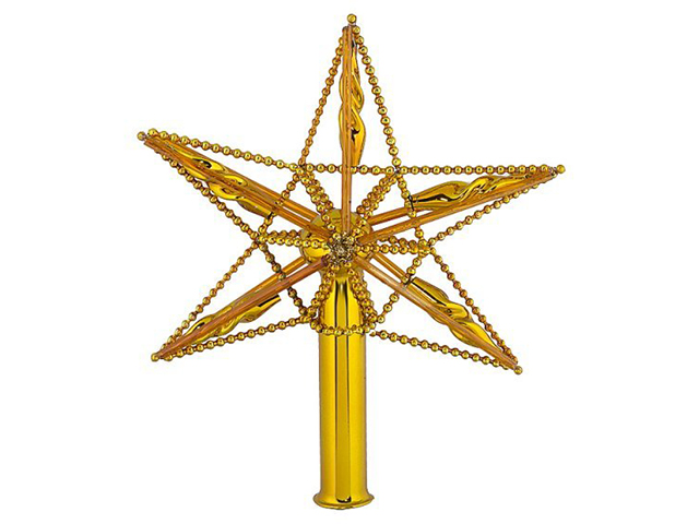 фото Елочная верхушка ёлочка звезда монтажная gold с 940