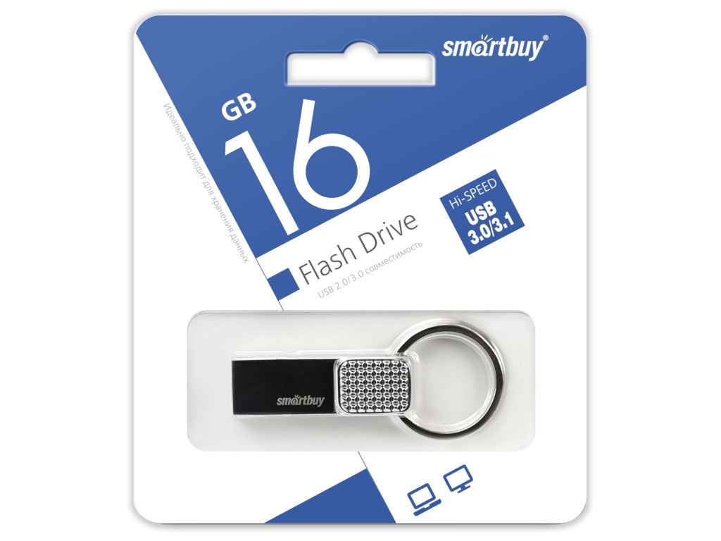 Zakazat.ru: USB Flash Drive 16Gb - SmartBuy Ring USB 3.0/3.1 Gen.1 Silver SB16GBRN