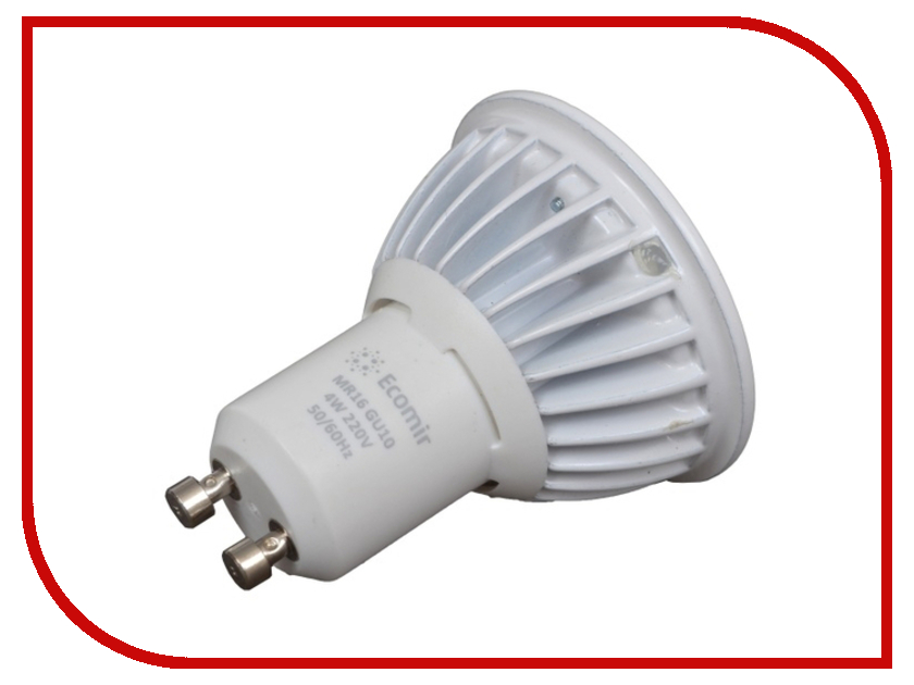 

Лампочка Ecomir MR16 GU10 4W 3000K 220V матовая, жёлтый свет 43149, 43149