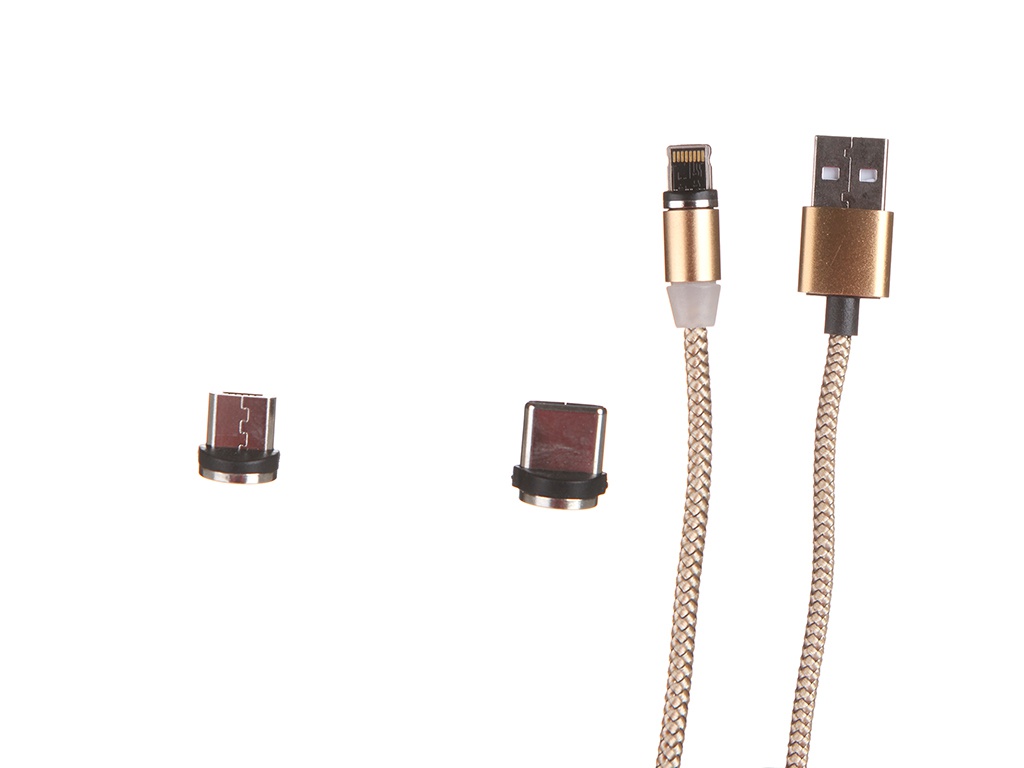 фото Аксессуар red line usb -type-c / lightning / microusb gold ут000023352