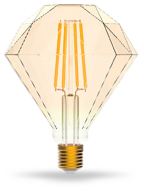 

Лампочка Gauss Smart Home DIM+CCT E27 6.5W 2000-5500К 720Lm Diamond Golden 1370112, 1370112