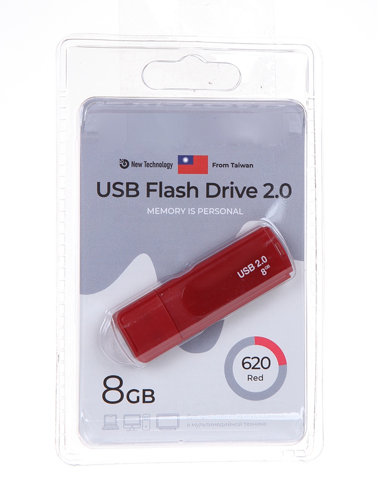 

USB Flash Drive 8Gb - Exployd 620 EX-8GB-620-Red, EX-8GB-620-Red
