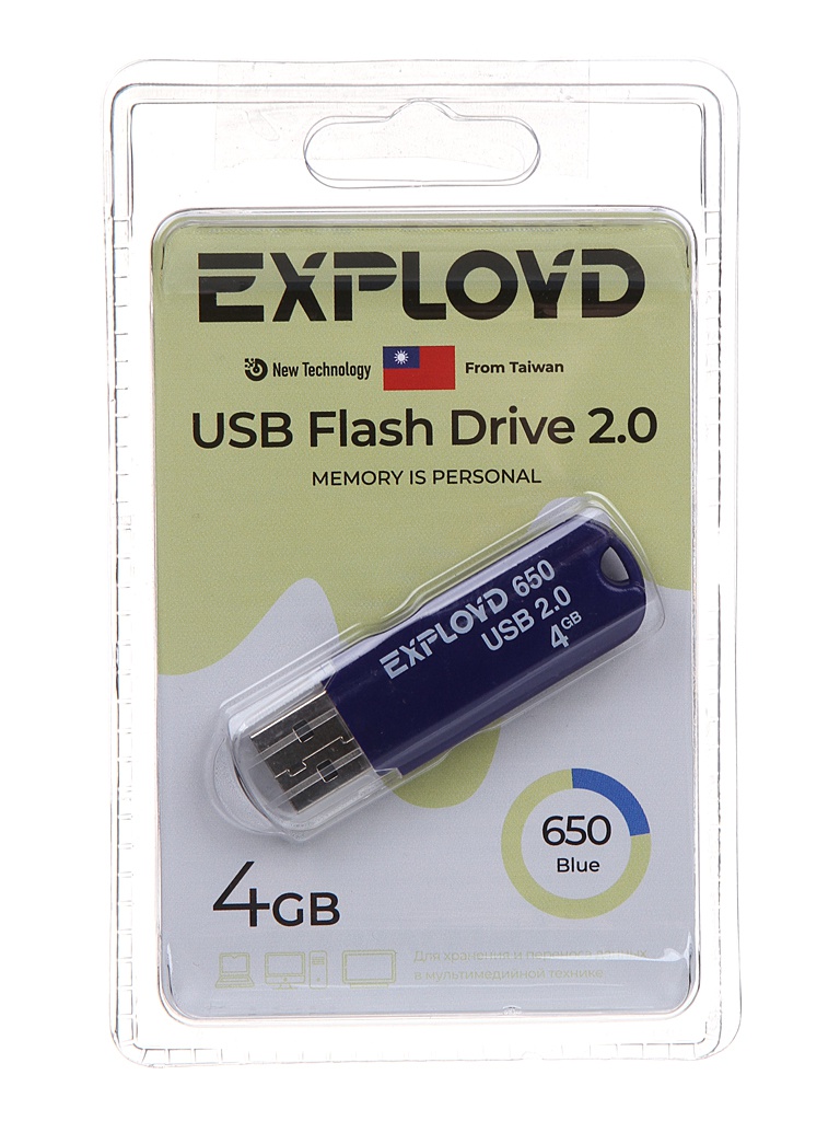 

USB Flash Drive 4Gb - Exployd 650 EX-4GB-650-Blue, EX-4GB-650-Blue