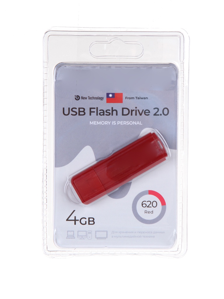 

USB Flash Drive 4Gb - Exployd 620 EX-4GB-620-Red, EX-4GB-620-Red