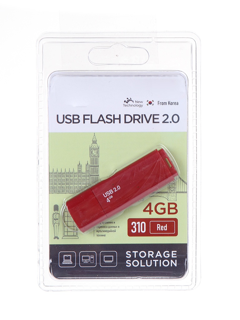 

USB Flash Drive 4Gb - OltraMax 310 OM-4GB-310-Red, OM-4GB-310-Red