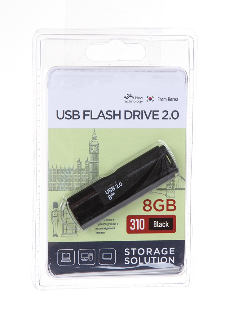 

USB Flash Drive 8Gb - OltraMax 310 OM-8GB-310-Black, OM-8GB-310-Black