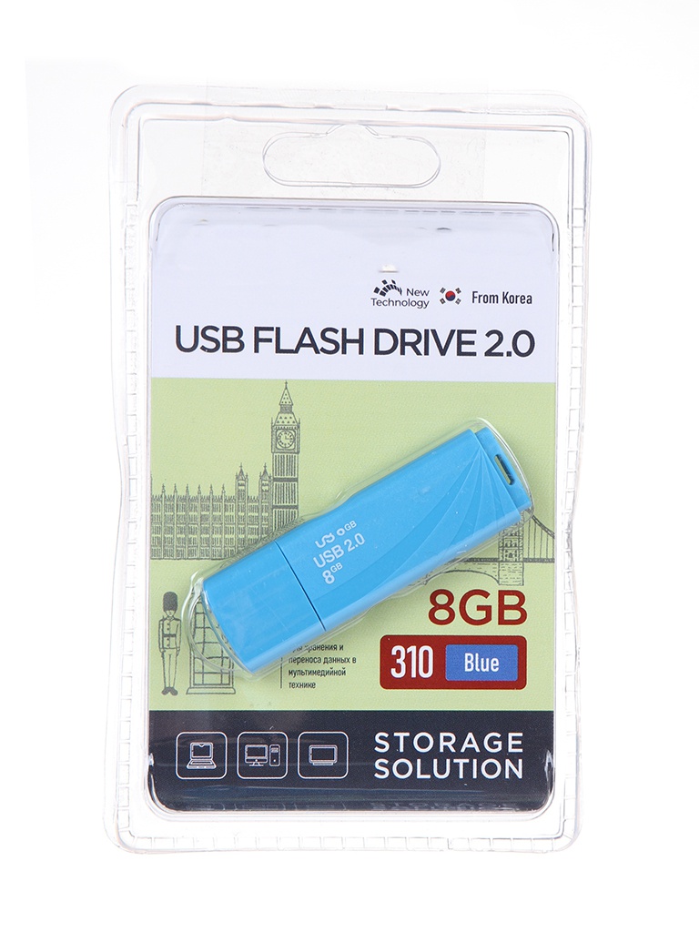 

USB Flash Drive 8Gb - OltraMax 310 OM-8GB-310-Blue, OM-8GB-310-Blue