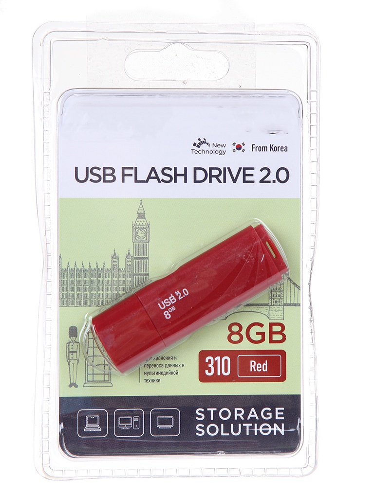 USB Flash Drive 8Gb - OltraMax 310 OM-8GB-310-Red usb flash drive 8gb oltramax 250 om 8gb 250 blue