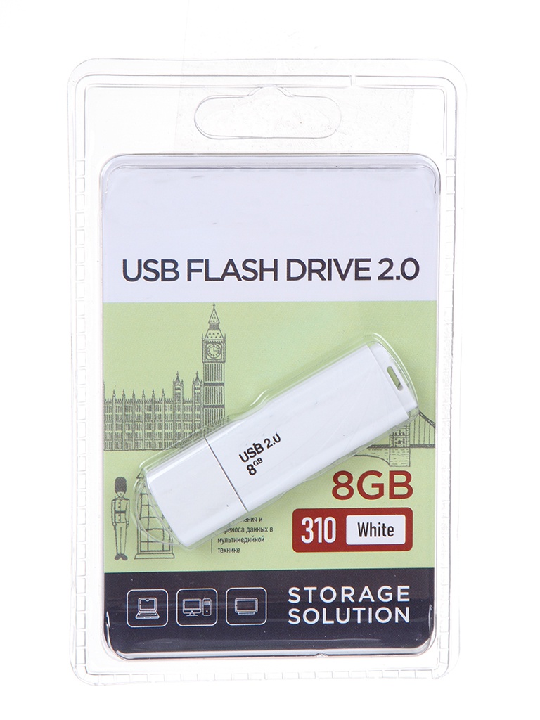 

USB Flash Drive 8Gb - OltraMax 310 OM-8GB-310-White, OM-8GB-310-White