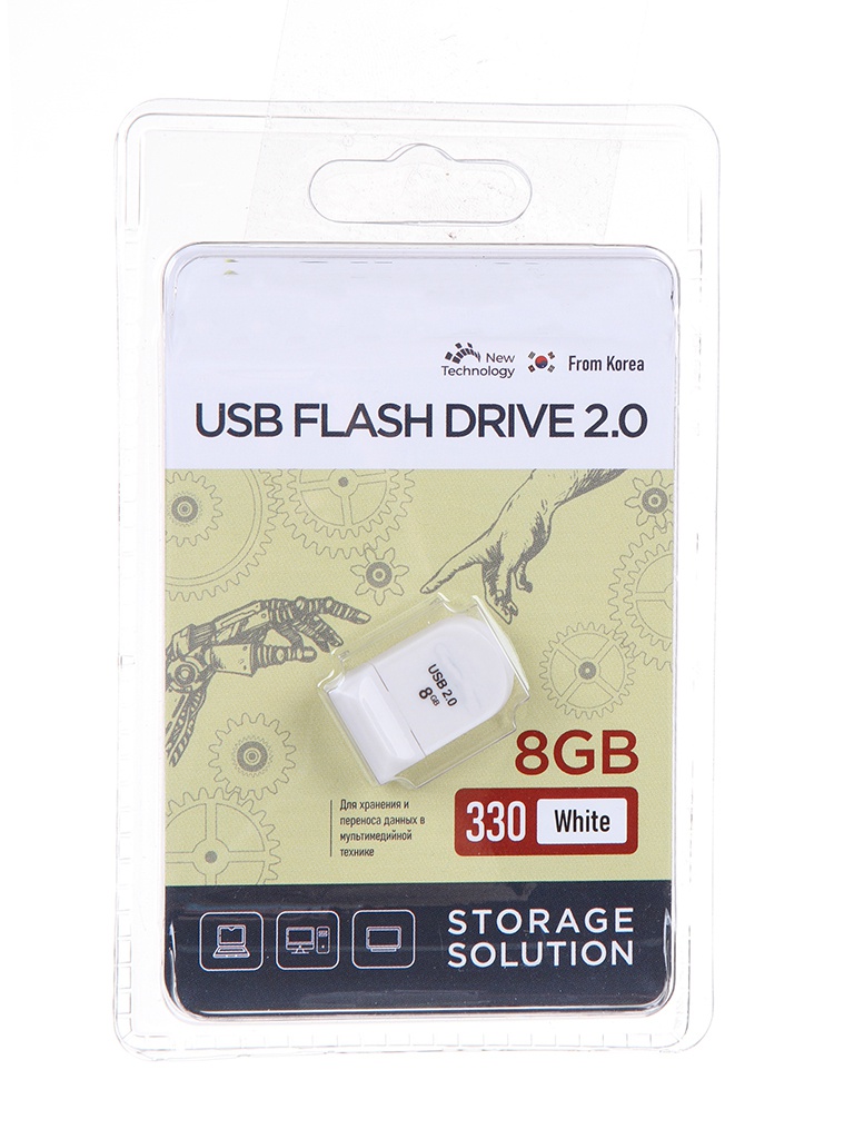 

USB Flash Drive 8Gb - OltraMax 330 OM-8GB-330-White, OM-8GB-330-White