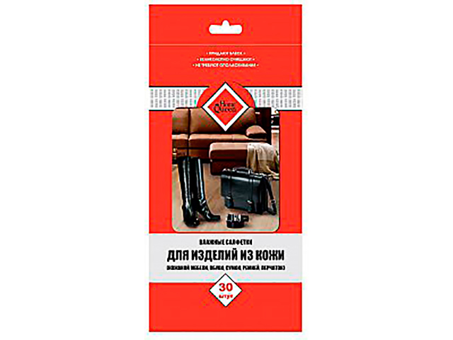 

Влажные салфетки HomeQueen для изделий из кожи 56794, 56794