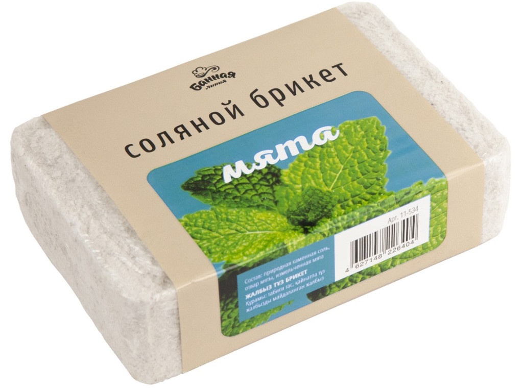 

Соляной брикет Банная линия Мята 1.2kg 11-534, Мята