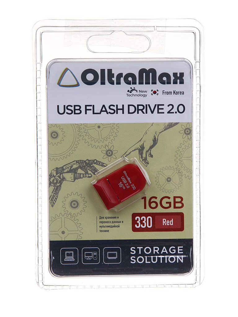 

USB Flash Drive 16Gb - OltraMax 330 OM-16GB-330-Red, 330