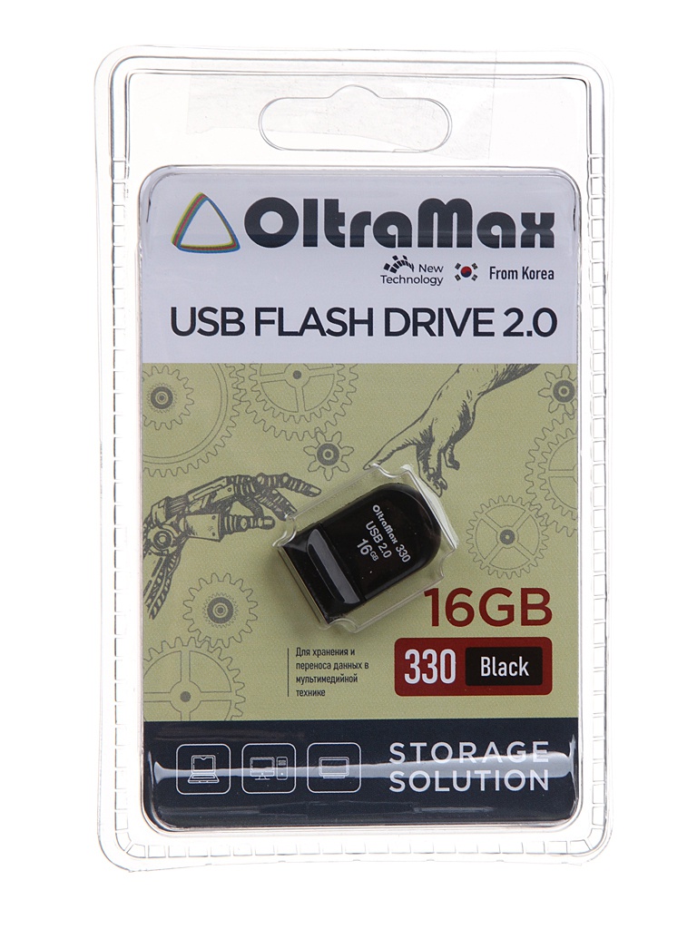 

USB Flash Drive 16Gb - OltraMax 330 OM-16GB-330-Black, 330