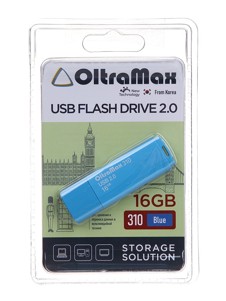 

USB Flash Drive 16Gb - OltraMax 310 OM-16GB-310-Blue, 310