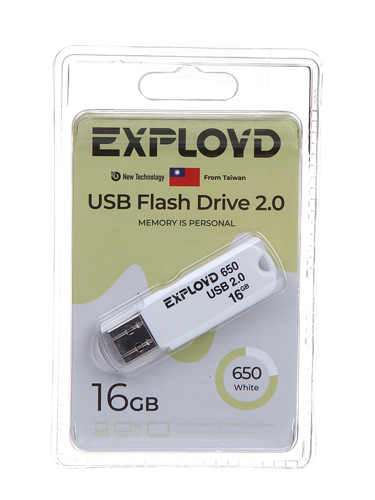 фото Usb flash drive 16gb - exployd 650 ex-16gb-650-white