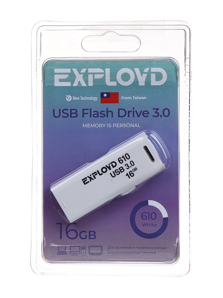 

USB Flash Drive 16Gb - Exployd 610 EX-16GB-610-White, 610