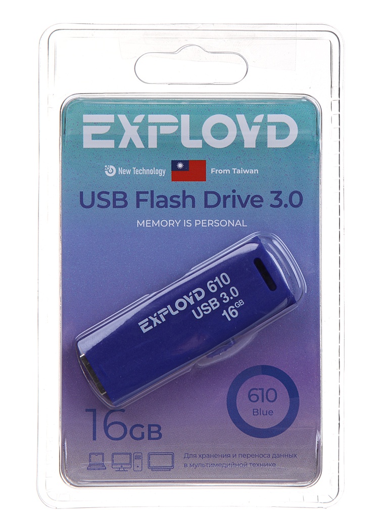 

USB Flash Drive 16Gb - Exployd 610 EX-16GB-610-Blue, 610