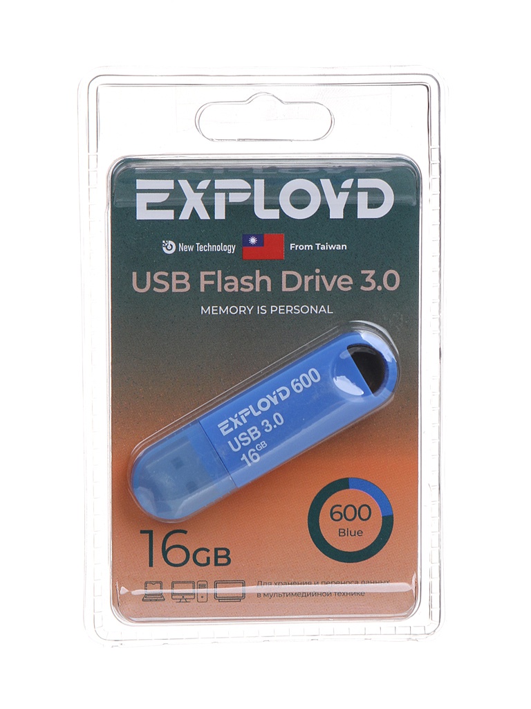 

USB Flash Drive 16Gb - Exployd 600 EX-16GB-600-Blue, 600