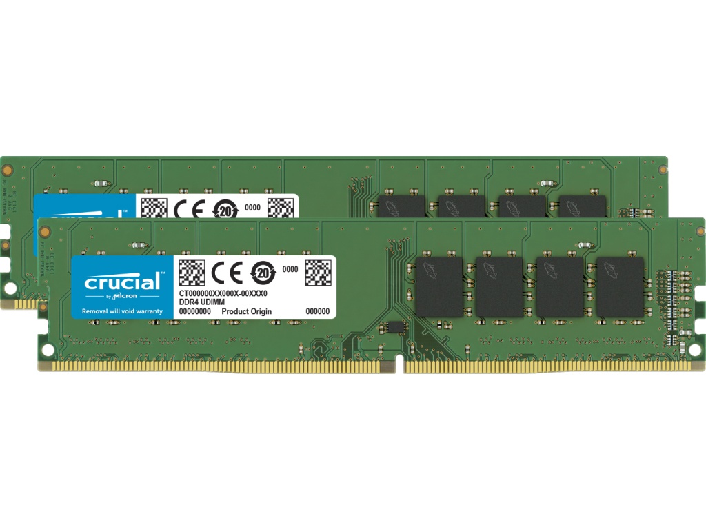 фото Модуль памяти crucial ddr4 dimm 2666mhz pc-21300 cl19 - 16gb kit (2x8gb) ct2k8g4dfra266