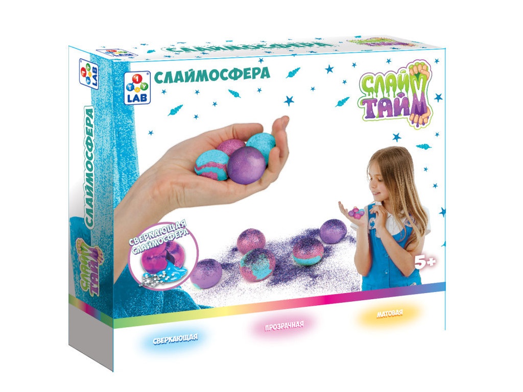 

Слайм 1Toy Слайм тайм Набор Слаймосфера сверкающая Т17856, Слайм тайм Набор Слаймосфера сверкающая Т17856