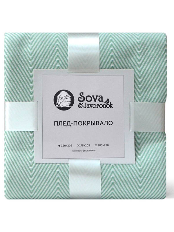 

Покрывало Sova&Javoronok Зиг-заг 175x205cm Mint 27030118814, Зиг-заг