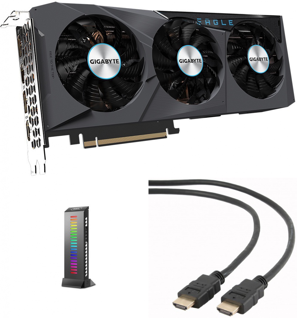 фото Видеокарта gigabyte geforce rtx 3070 eagle oc 8g 1770mhz pci-e 4.0 8192mb 14000mhz 256-bit 2xhdmi 2xdp gv-n3070eagle oc-8gd выгодный набор + серт. 200р!!!